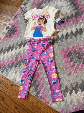 Rachel Multi-Color Toddler Tee with Pink and Yellow Graphics